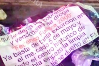Mercado 5 de Mayo del Centro Histórico de Puebla tras hallazgo con mensaje intimidante.