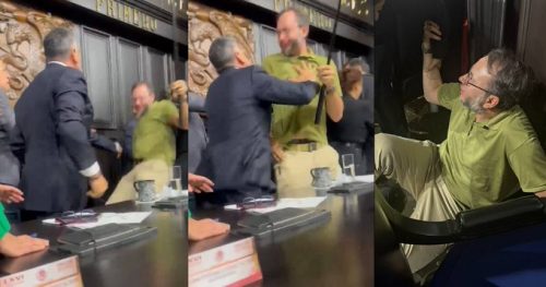 Emiliano trabajador del Senado es agredido por Alito Moreno durante pelea en el Congreso